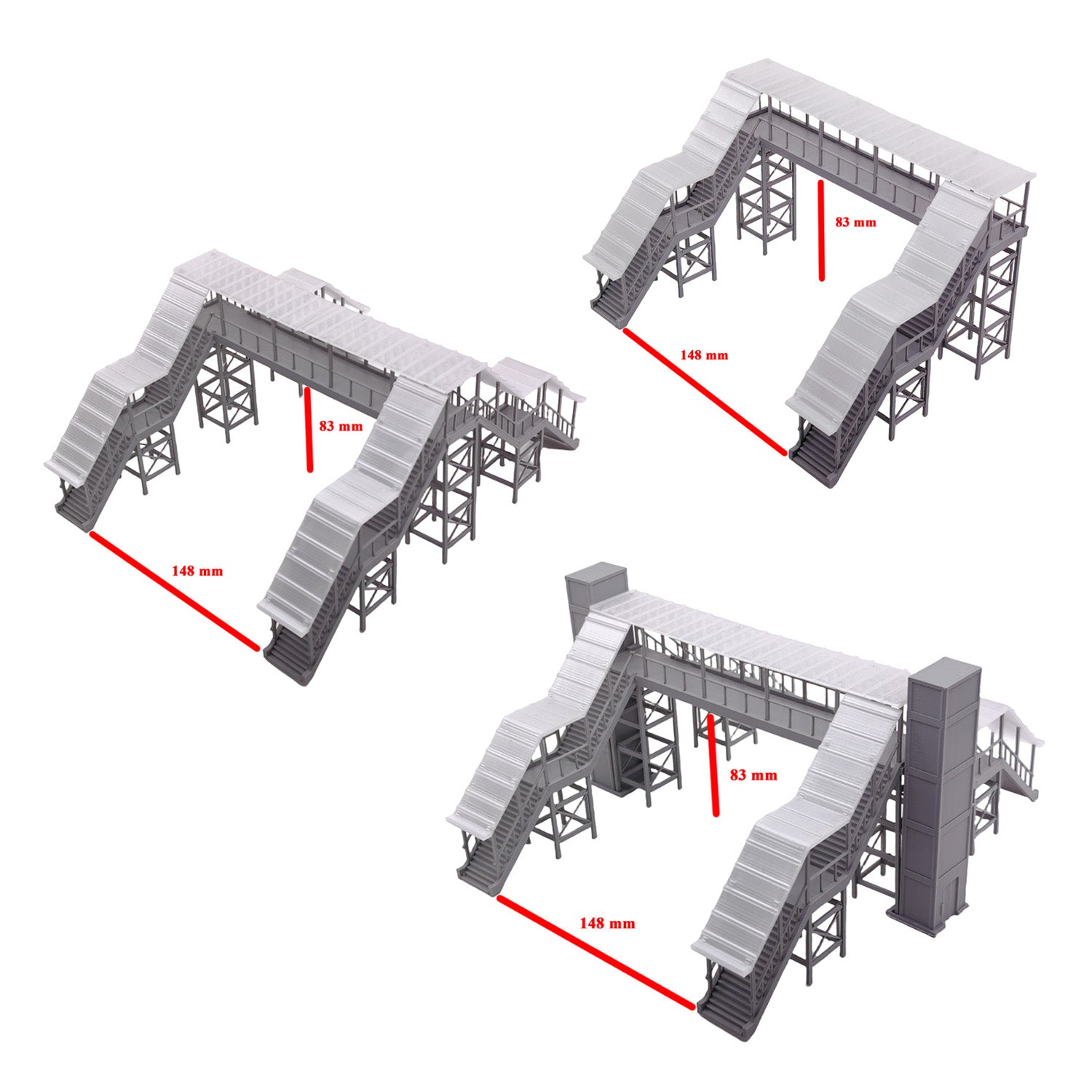 Passerelle Aérienne Standard Avec 2 Escaliers - Maquette 1:160 échelle N Pour Modélisme Ferroviaire - 13