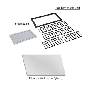 Modern Commercial Box Building Full Glass Stackable 1:64 S Scale