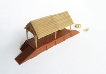Load image into Gallery viewer, Wood Style Loading Dock w Shed N Scale 1:160 Outland Models Train Railway Layout