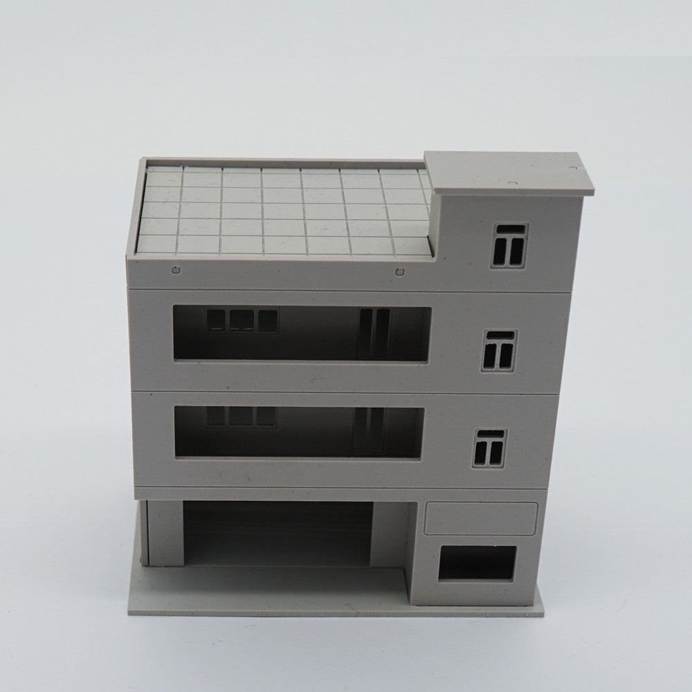 Outland Models Edificio Città Con Balcone – Scala Z 1:220 – Stampato In 3D In Resina, Grigio (Non Verniciato)