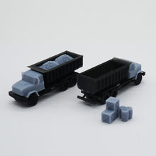 Cargar imagen en el visor de la galería, Outland Models Model Railroad Scenery Heavy Duty Dump Truck Set w Goods N Scale