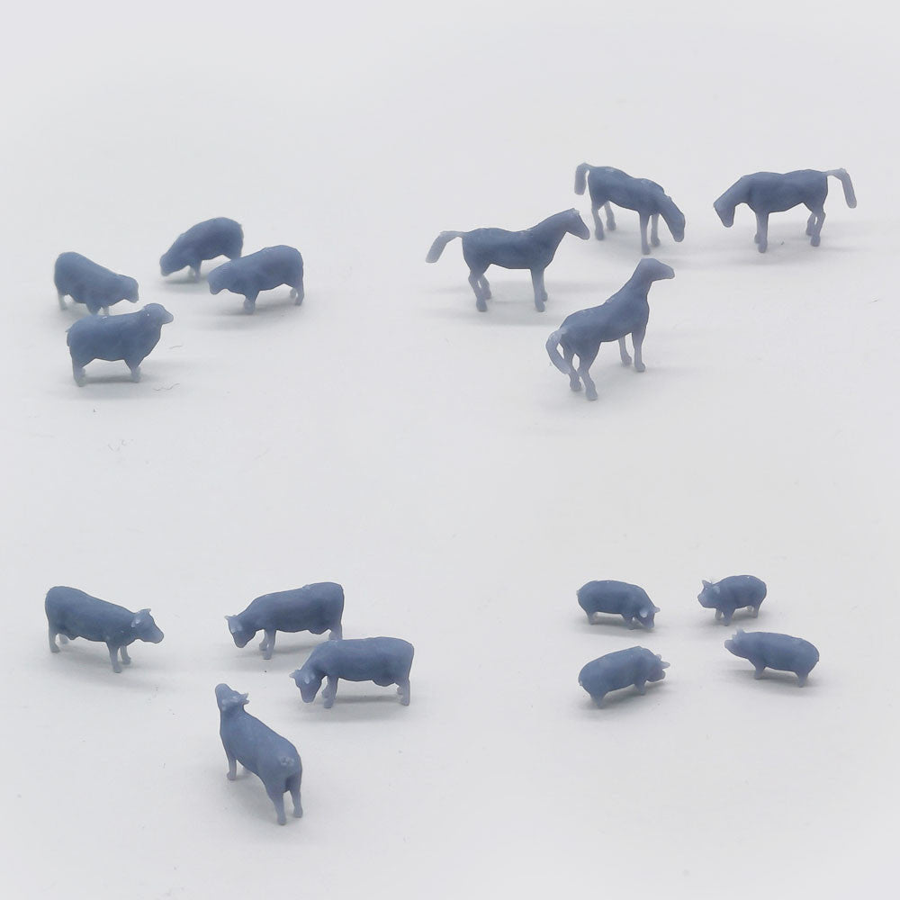 Outland Models Model Railroad Horse Sheep Cow Pig Farm Animal Set N Scale 1:150