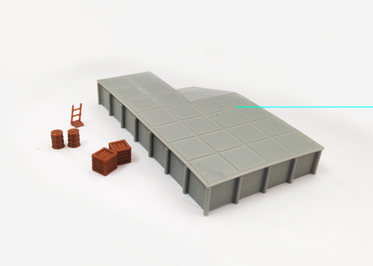 Platform / Loading Dock (wide) w Goods HO Scale Outland Models Train R