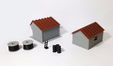 Load image into Gallery viewer, Trackside House Equipment Shed Set HO Scale Outland Models Train Railway Layout