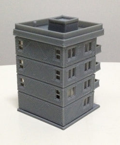 Modern City Building 4-Story Apartment Z Scale 1:220 Outland Models Railway