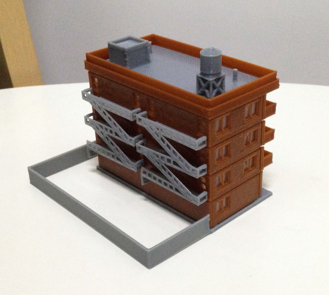 Modern City Building 4-Story Apartment (Large) Z Scale Outland Models Railway