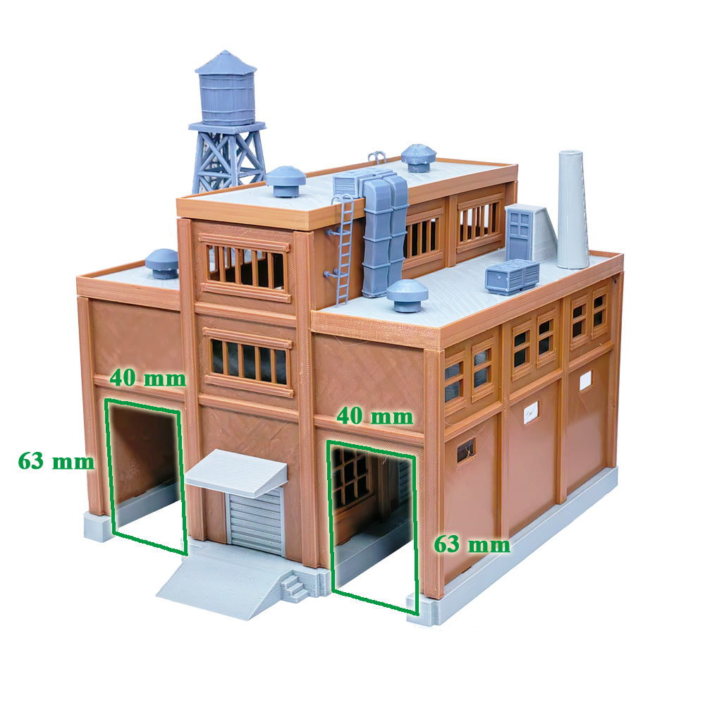 Large Factory with Loading Dock HO Scale 1:87 – Outland Models