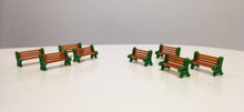Load image into Gallery viewer, Park / Garden Bench 8 pcs HO OO Scale 1:87 Outland Models Train Railroad Scenery