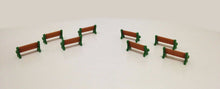 Load image into Gallery viewer, Park / Garden Bench 8 pcs HO OO Scale 1:87 Outland Models Train Railroad Scenery