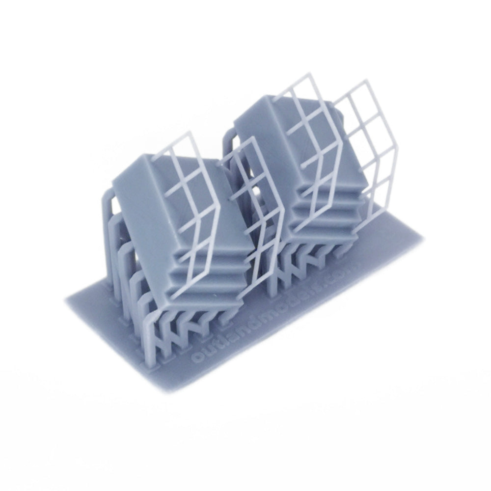 HO Scale Railroad Scenery Entrance Stairs With Fencing - 1:87 Model Train Accessories