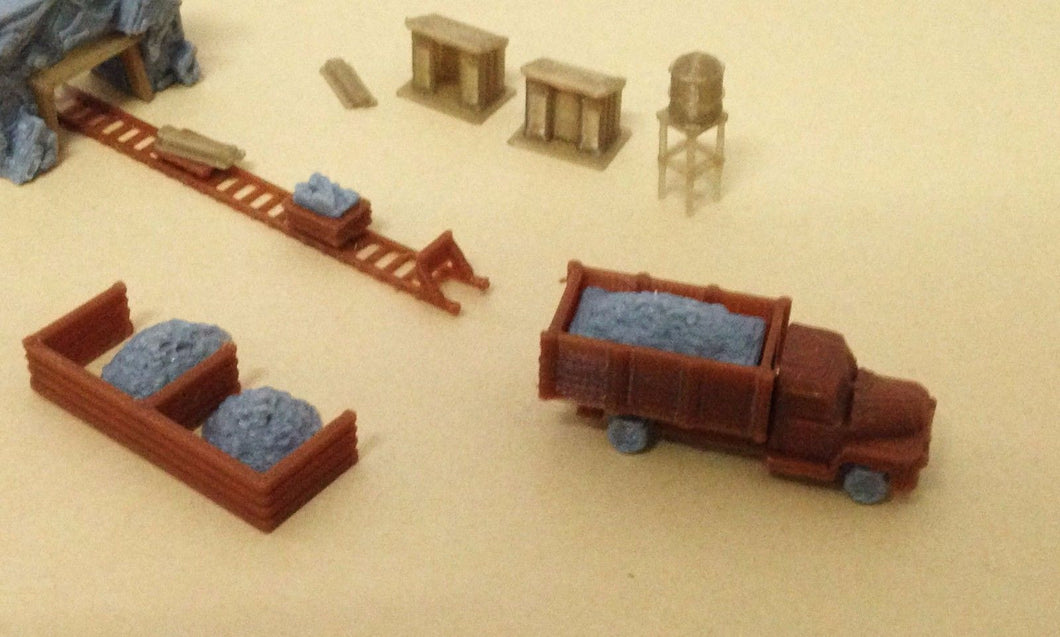Ore Mining Accessories: Cart Truck Shanty.. N Scale Outland Models Train Railway