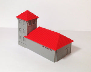 Country Fire Station with 3 Fire Trucks N Scale Outland Models Train Railway