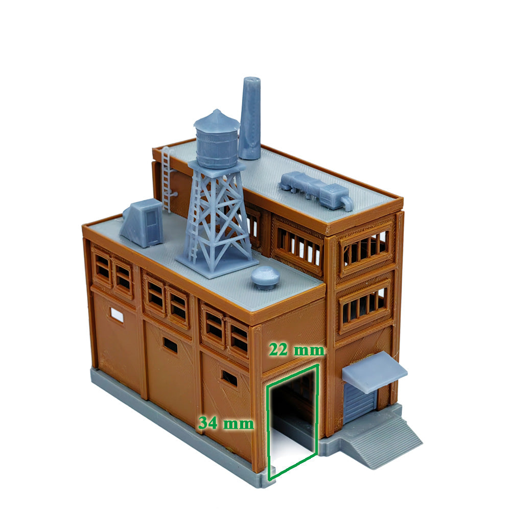 Loading Dock Scale Large Factory with Loading Dock N Scale 1:160 – Outland Models