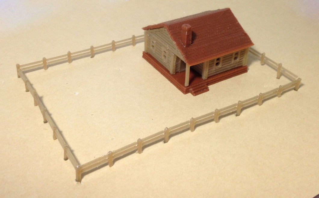 Country Cottage House with Fencings N Scale Outland Models Train Railway Layout