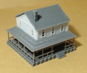 Country 2-Story House White N Scale 1:160 Outland Models Train Railway Layout