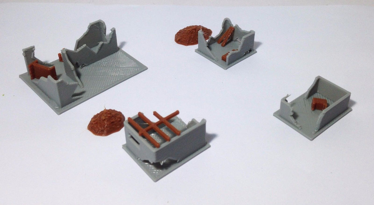 Abandoned Town House Ruin Set N Scale 1:160 Outland Models Train Railw