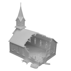 Damaged Church 1:87 HO Scale