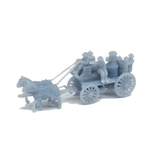 Charger l&#39;image dans la galerie, Horse-drawn Fire Engine Wagon w Firefighters N Scale 1:160