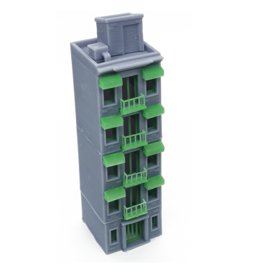 City Apartment (Grey) w Balcony Z Scale 1:220