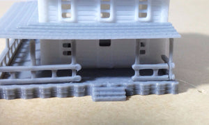 Country 2-Story House White Z Scale 1:220 Outland Models Train Railway Layout