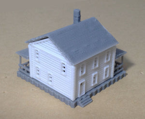 Country 2-Story House White Z Scale 1:220 Outland Models Train Railway Layout