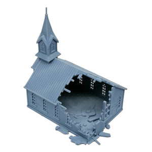 Damaged Church 1:160 N Scale