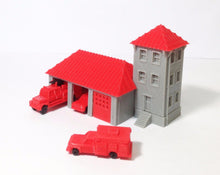Load image into Gallery viewer, Country Fire Station with 3 Fire Trucks Z Scale Outland Models Train Railway