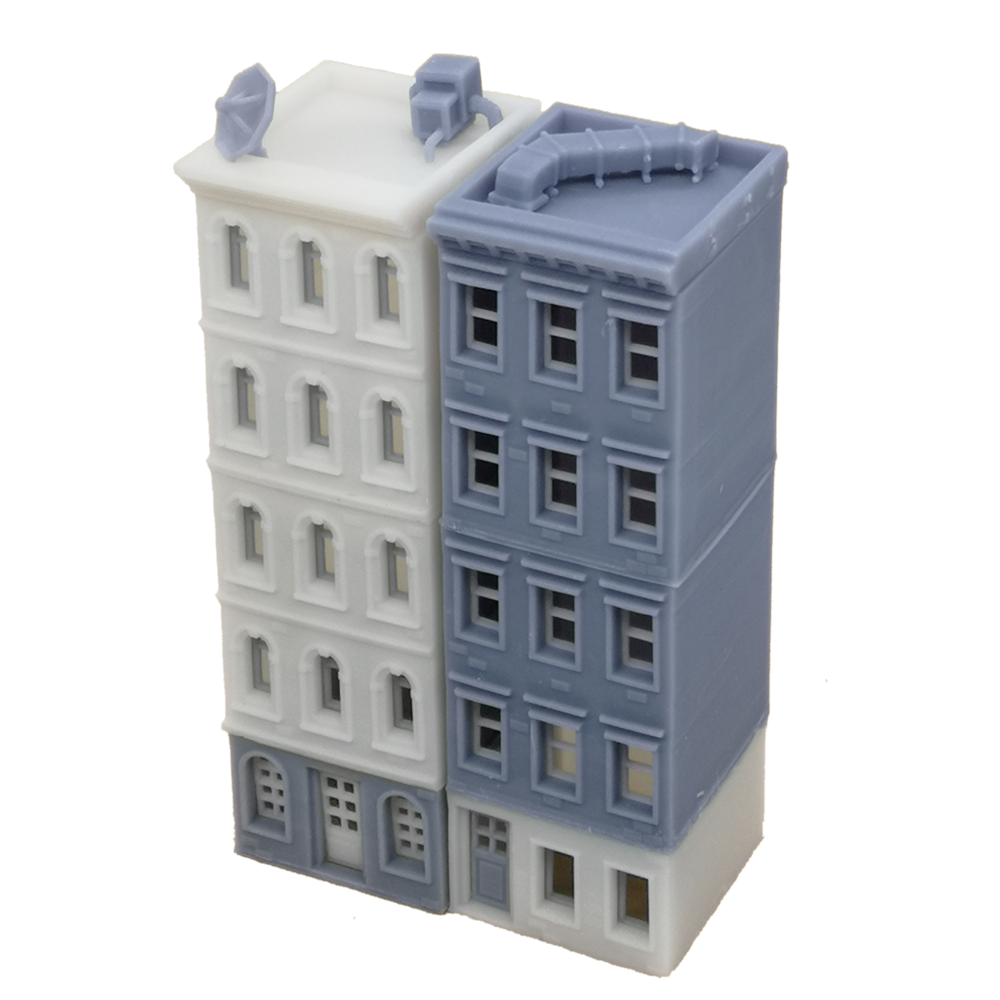 Downtown Apartment Set White Grey Z Scale 1:220