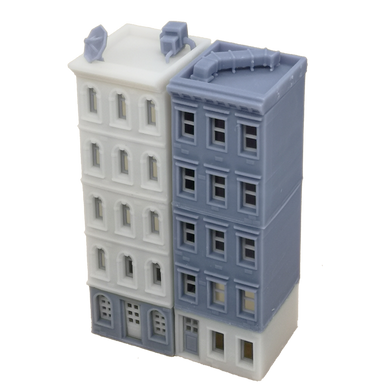 Downtown Apartment Set White Grey N Scale 1:160