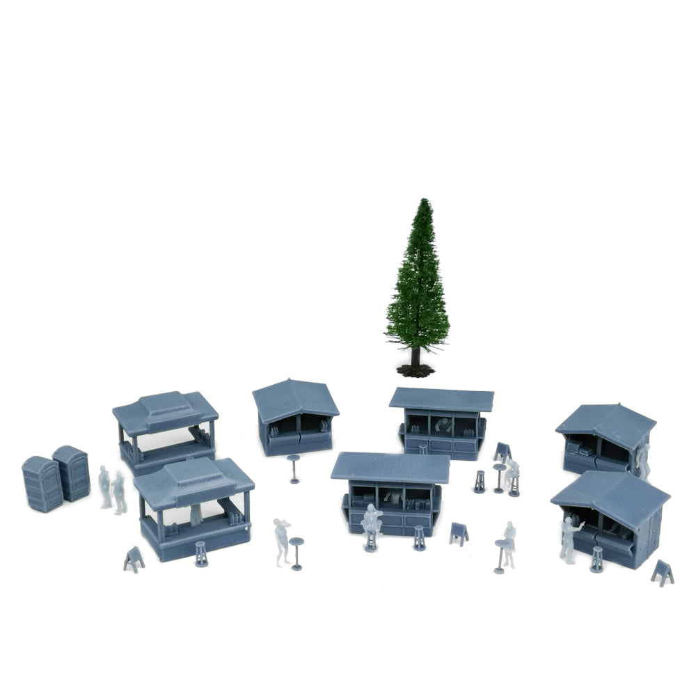 Christmas Market and Figure Set 1:87 HO Scale – Outland Models