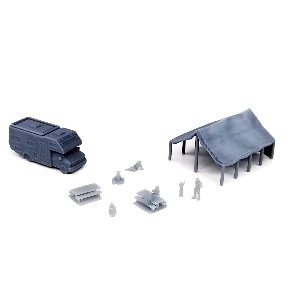 RV Park Camsite Set with People 1:160 N Scale