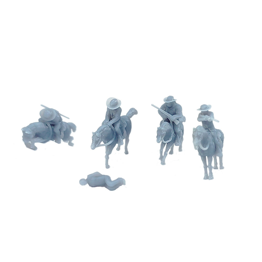 Old West Cowboy on Horse Figure Set 1:87 HO Scale