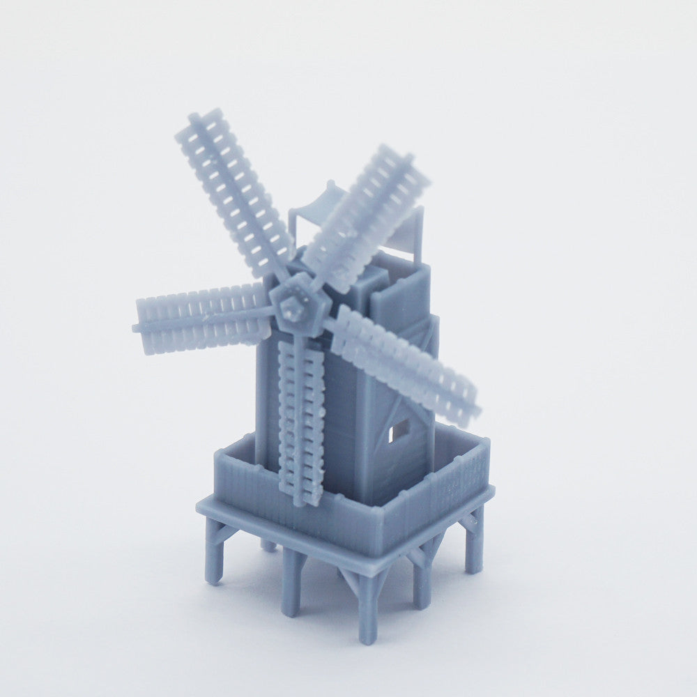 thumbnail interactive-video image 1 of 20th Century 3-Story Corner Shop Building - Z Scale 1:220 - 3D Printed Model, Gray, USA Made 1 of 6
