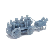 Laden Sie das Bild in den Galerie-Viewer, Horse-drawn Fire Engine Wagon w Firefighters N Scale 1:160