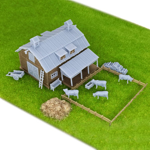 Country Farm Barn w Accessories Z Scale 1:220