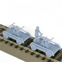 Laden Sie das Bild in den Galerie-Viewer, Railroad Trolley Handcar Set 1:87 HO Scale Outland Models Railroad Scenery