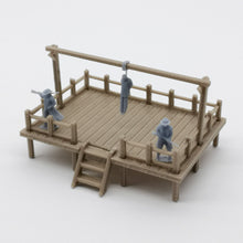 Load image into Gallery viewer, Old West Gallow with Criminal and Officers 1:87 HO Scale Outland Models Scenery Structure