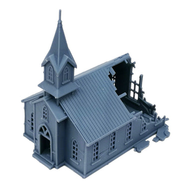 Damaged Church 1:160 N Scale