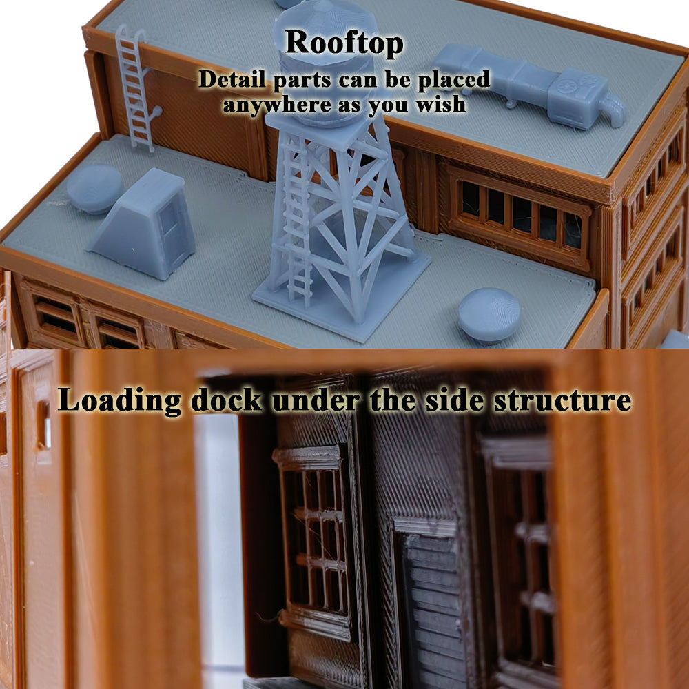 Loading Dock Scale Large Factory with Loading Dock N Scale 1:160 – Outland Models