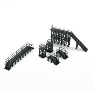 Industrial Platform & Stairs Set 1:220 Z Scale Outland Models Railroad Scenery
