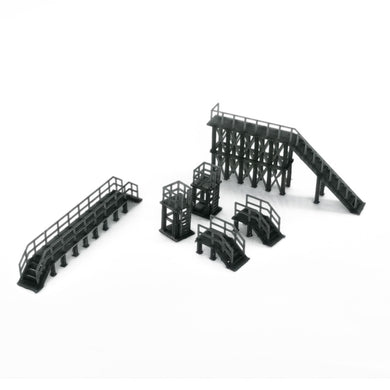 Industrial Platform & Stairs Set 1:160 N Scale Outland Models Railroad Scenery