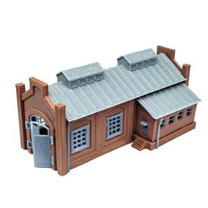 Outland Models Railroad Layout Locomotive Shed/Engine House (1/2 Stall)  N Scale