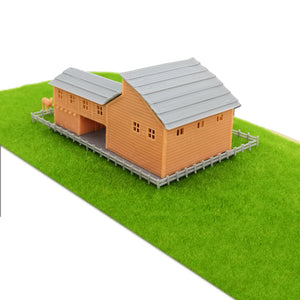 Country L-Shape Barn House w Accessories Z Scale