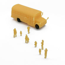 Load image into Gallery viewer, School Bus with Kids and Parents N Scale 1:160