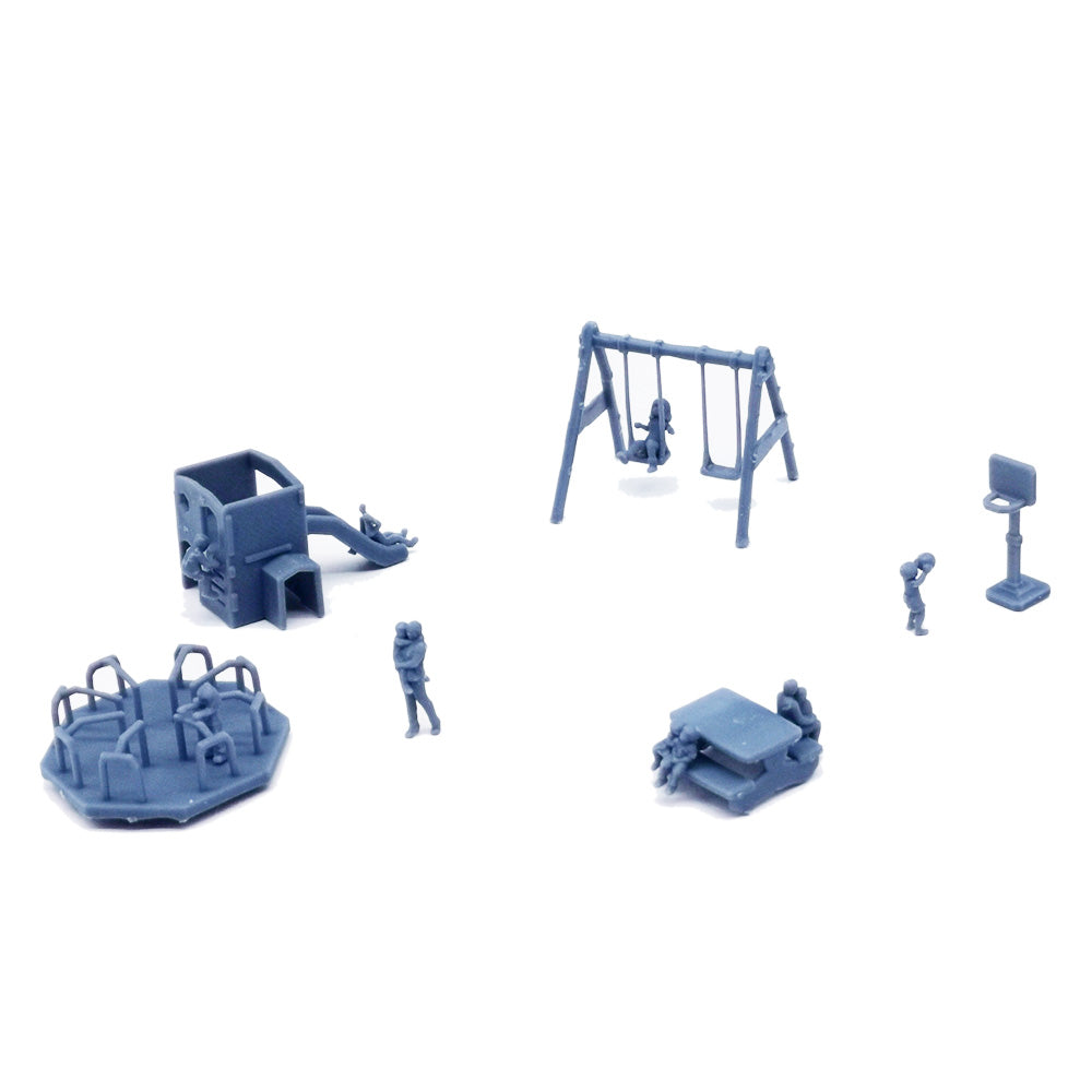 Children Playground Set with People 1:87 HO Scale