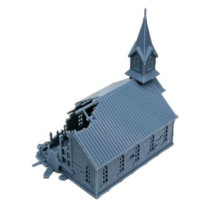 Damaged Church 1:160 N Scale