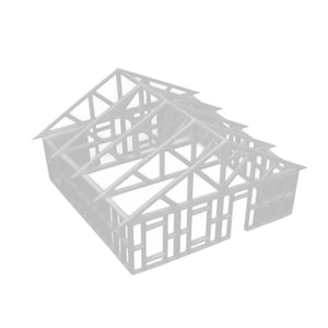 House Framework Under Construction 1:87 HO Scale