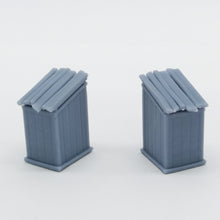 Charger l&#39;image dans la galerie, Western Country Accessory Outhouse 2 pcs 1:87 HO Scale Outland Models Railway Scenery